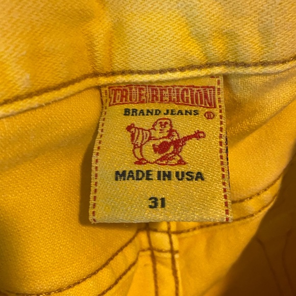 True Religion Rare Yellow Jeans Size 31 - Picture 4 of 4
